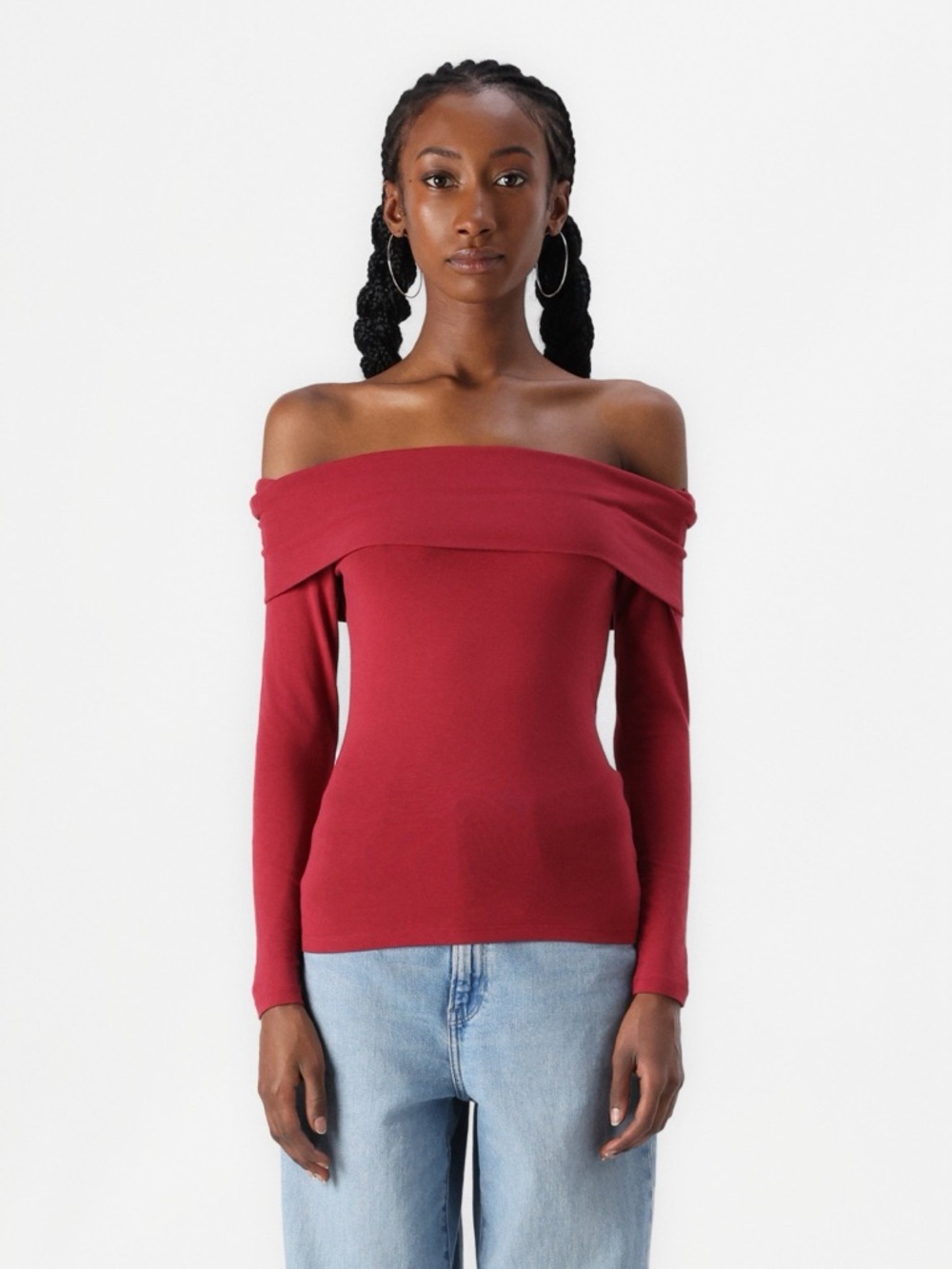 NWT Abercrombie & Fitch Off-Shoulder Long Sleeve Top